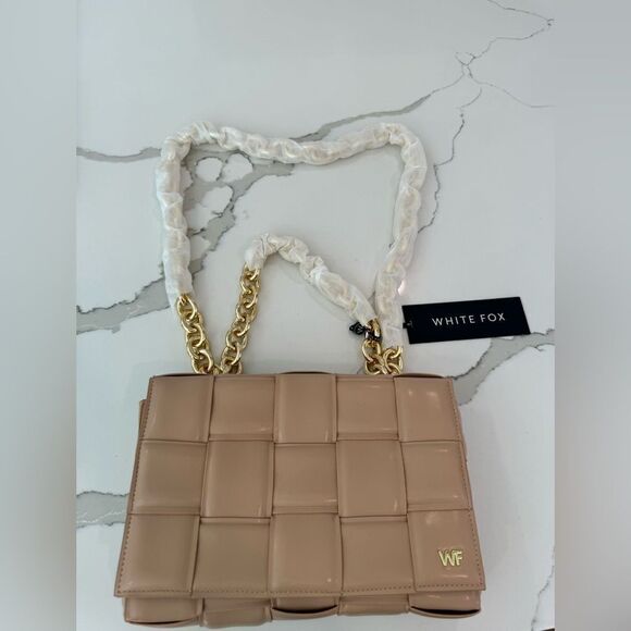 White Fox Beige Purse quilted look - Picture 4 of 7